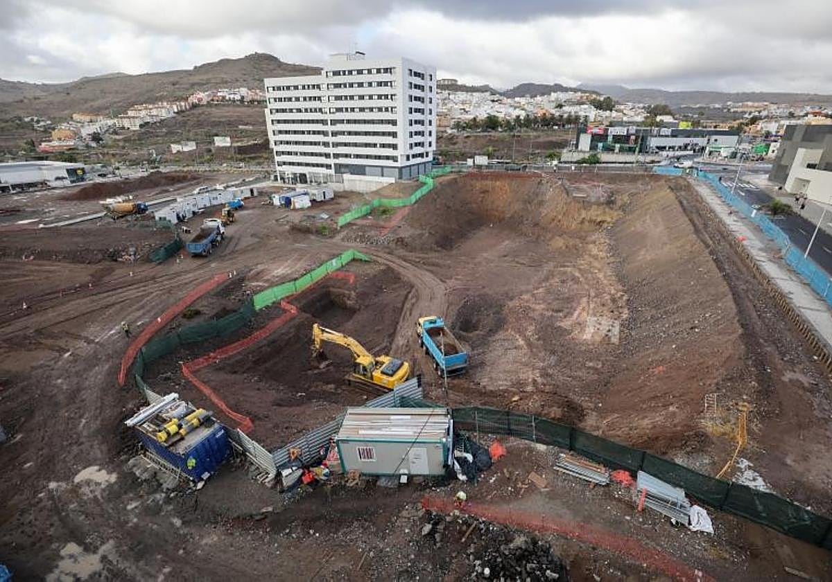 Construcción de viviendas sociales en Tamaraceite Sur.