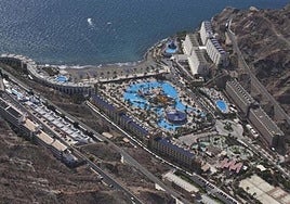 El parque acuático, en Mogán, en una vista aérea.