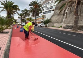Repavimentación del carril bici del Paseo de Chil.