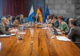 Imagen del Consejo de Gobierno de Canarias con Fernando Clavijo -centro- presidiendo la mesa.
