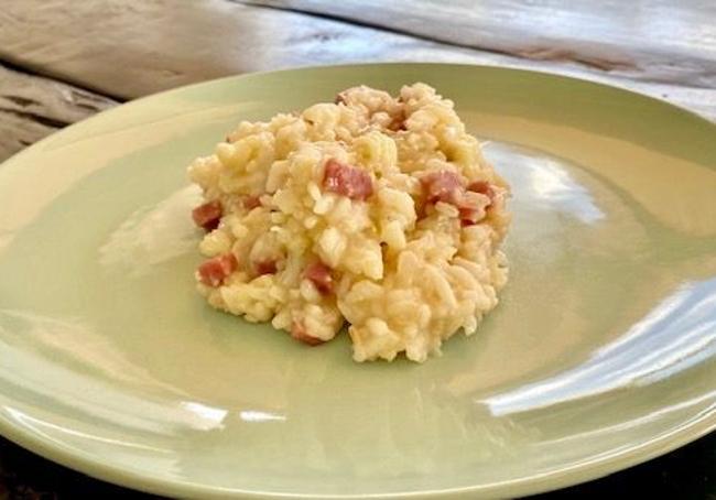 Risotto de coliflor y jamón