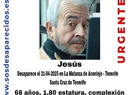 Buscan a Jesús, desaparecido el pasado lunes en Tenerife