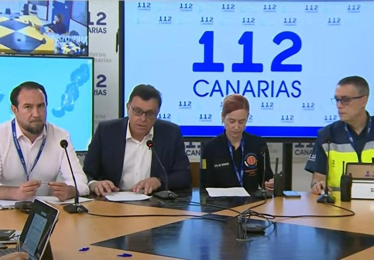 Rueda de prensa de la Dirección General de Emergencias del Gobierno de Canarias.