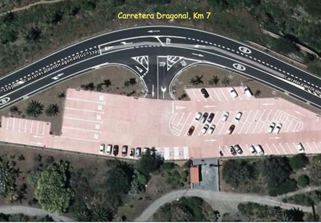 Estado actual del estacionamiento del Jardín Botánico Viera y Clavijo.