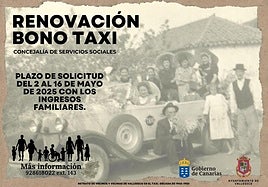 Cartel del programa del Bono Taxi de Valleseco.