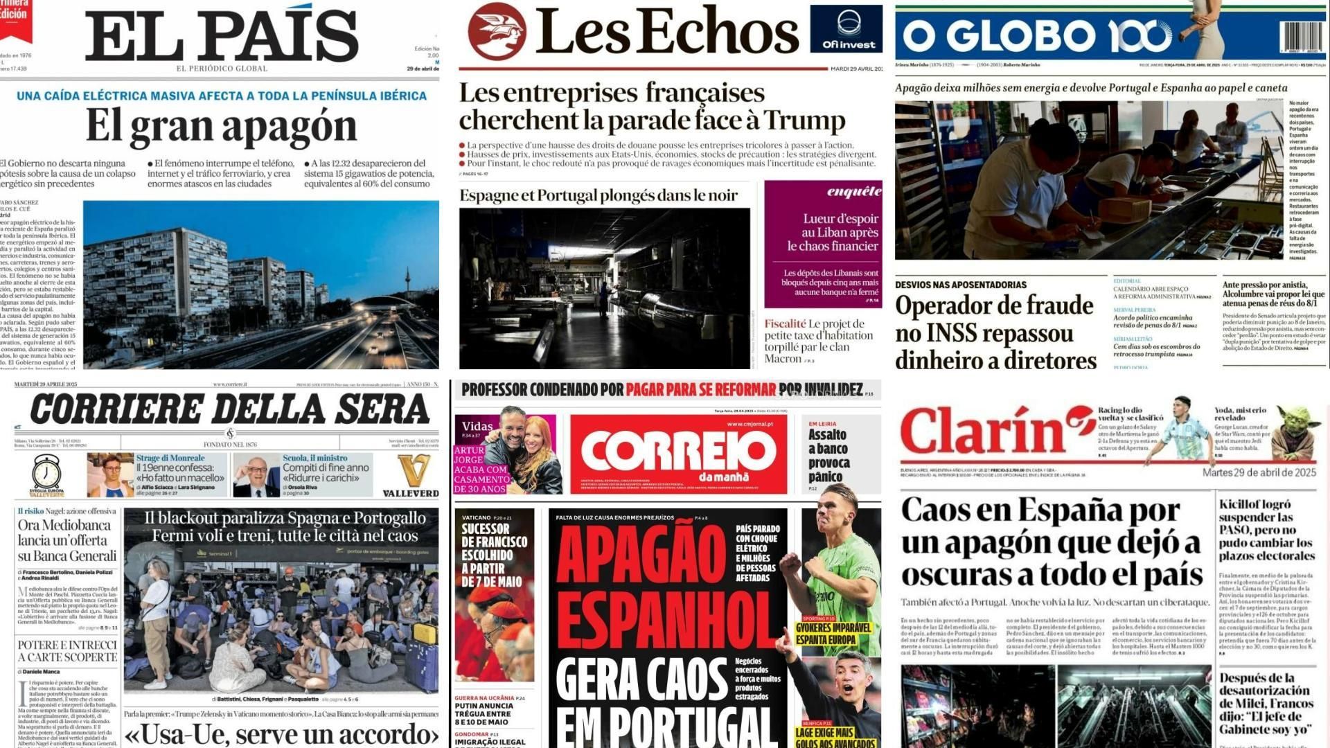 El apagón masivo en España y Portugal, en la prensa internacional