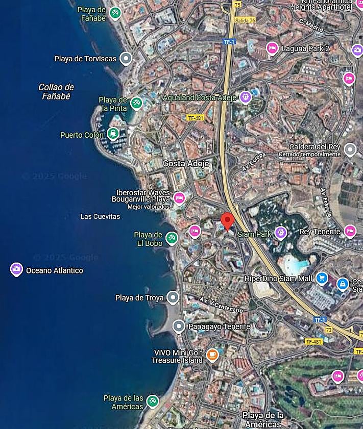 Imagen secundaria 2 - Ubicación concreta del lugar donde se produjo la operación policial en Tenerife.