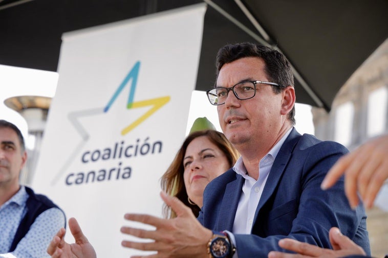 El actual secretario general de CC en Gran Canaria, Pablo Rodríguez, durante la presentación de su candidatura a la reelección en el cargo.