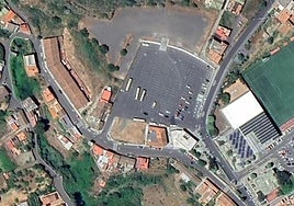 Vista aérea del aparcamiento de Hoya Viciosa, en San Mateo.