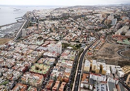 Vista aérea de la ciudad de Las Palmas de Gran Canaria