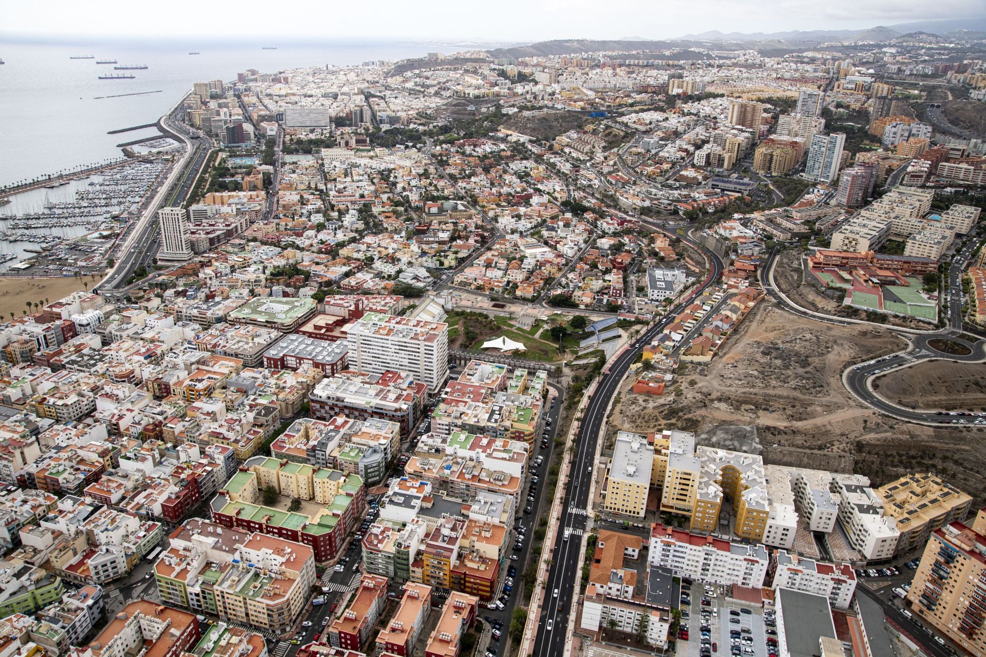 Vista aérea de la ciudad de Las Palmas de Gran Canaria
