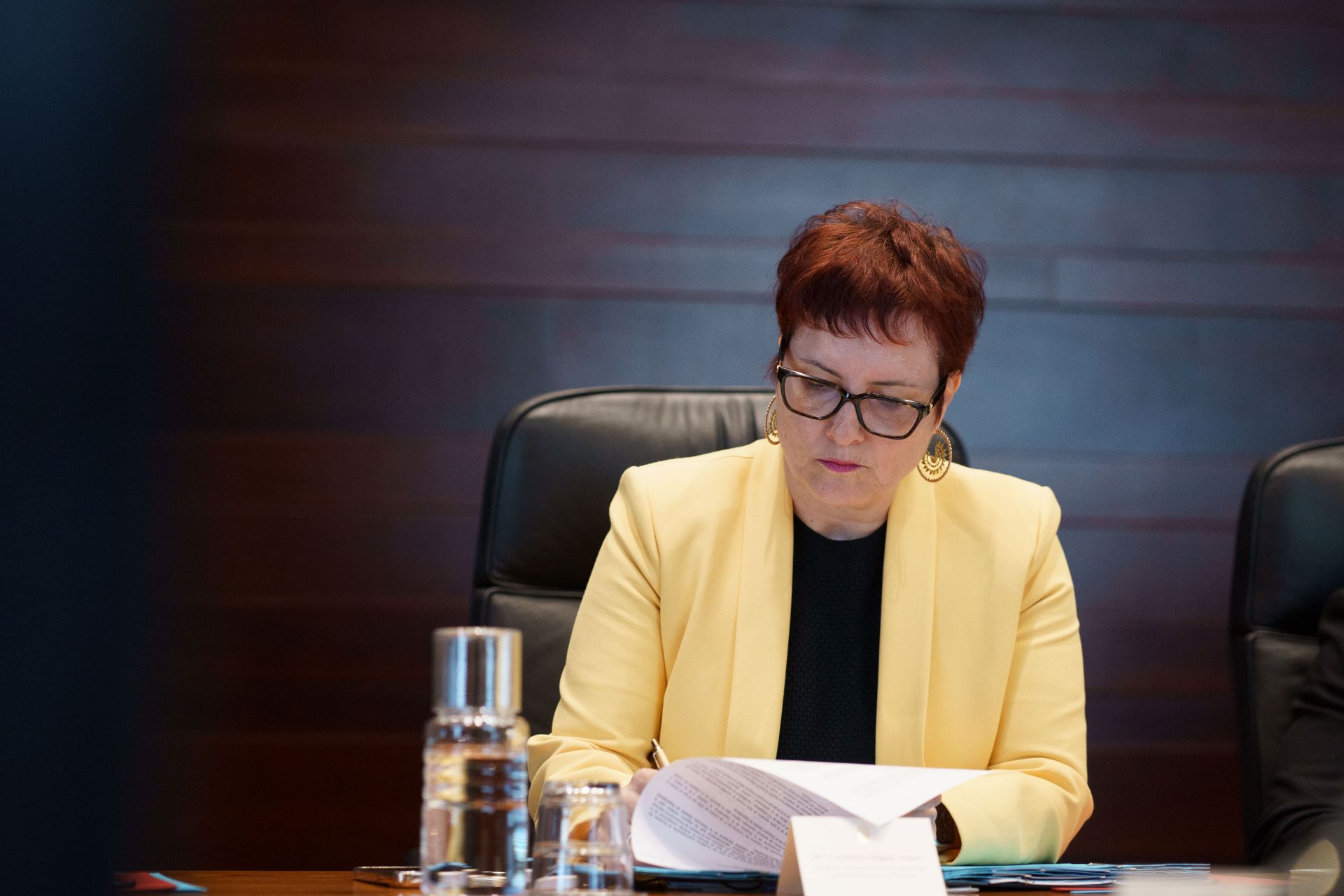 Candelaria Delgado en un momento durante el Consejo de Gobierno de este lunes.