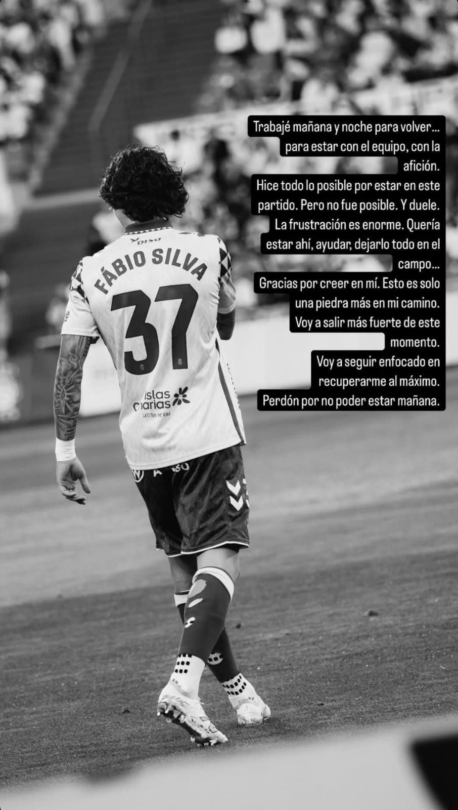 Mensaje publicado por Fábio Silva en Instagram.