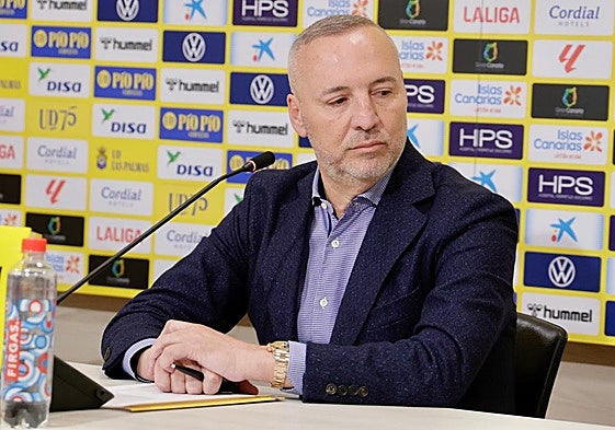 Miguel Ángel Ramírez, en la rueda de prensa de este jueves.