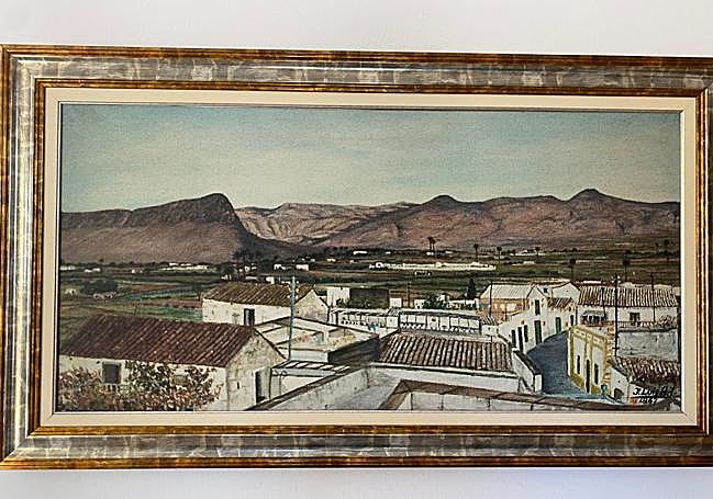 El cuatro que se expone en el consistorio, una copia impresa sobre lienzo.