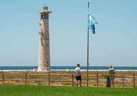 Bandera azul de la playa de El Matorral, en Jandía.