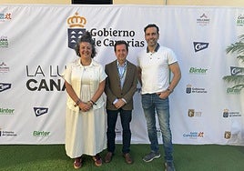 Ciró Miró, actor y pintor. Gonzalo Medina, director general Ahembo, Ida Vega directora de Marketing Ahembo.