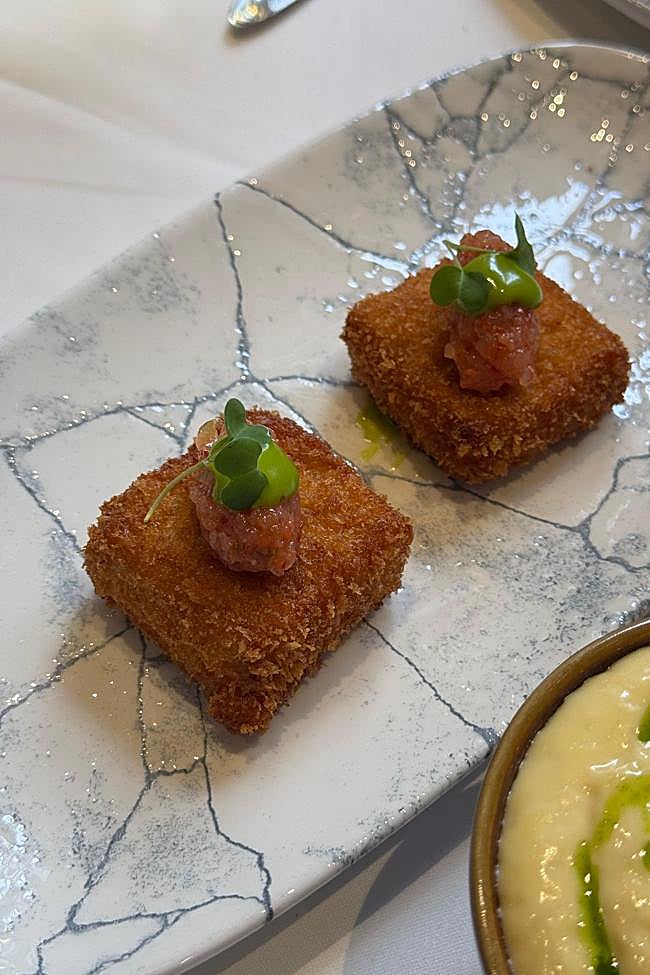 Croquetas de coral de carabineros de Rêver