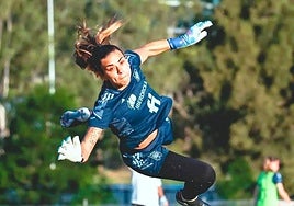 La grancanaria Misa Rodríguez, en un entreno con la selección española.