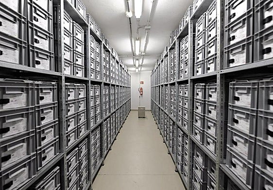 Almacén de los fondos del Museo y Parque Arqueológico Cueva Pintada de Gáldar.