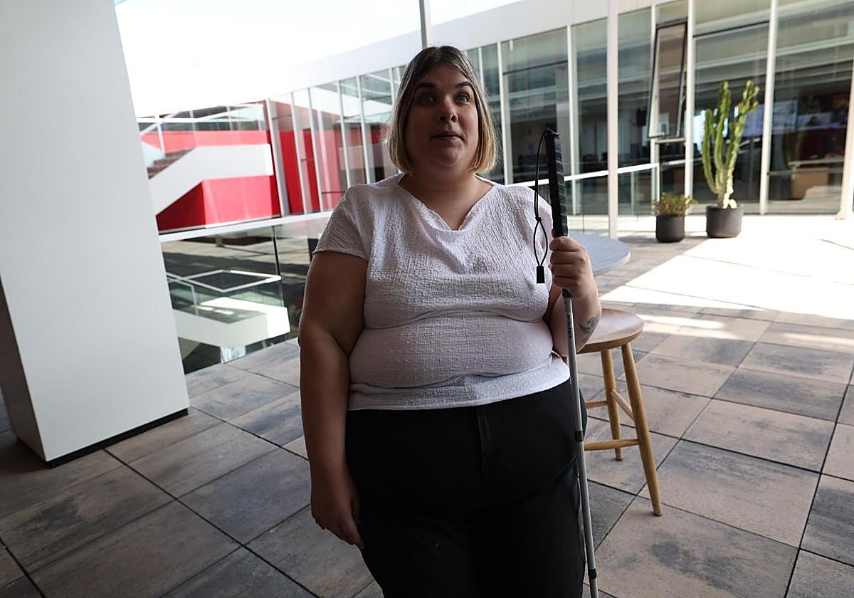 Imagen de Ruth Díaz Ali que denuncia el rechazo que vive para entrar a los gimnasios por su discapacidad visual.