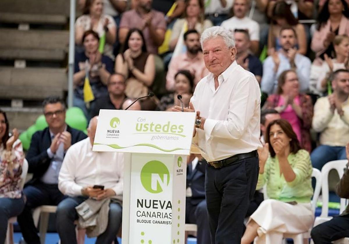 Imagen de archivo de Pedro Quevedo en un mitin de Nueva Canarias.