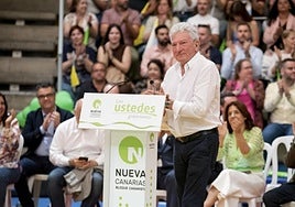 Imagen de archivo de Pedro Quevedo en un mitin de Nueva Canarias.