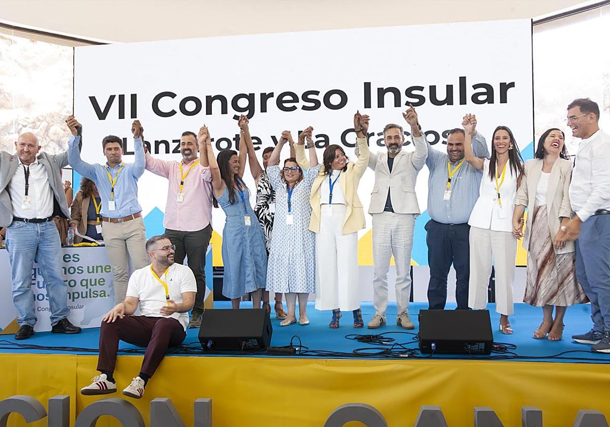 San Ginés con buena parte de la nueva ejecutiva de CC.