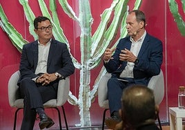 Pablo Rodríguez (CC) y Óscar Hernández (Primero Canarias), el pasado lunes en Canarias7.