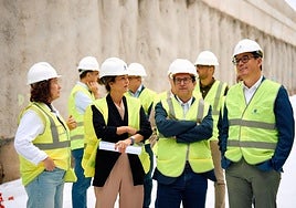 Imagen de la visita realizada este jueves a las obras de acondicionamiento de la GC-20.