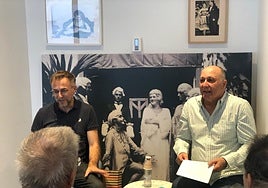 Rafael José Díaz y Felipe Landín, en la presentación del libro.