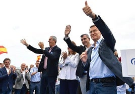 El líder del PP, Alberto Núñez Feijóo durante un mitin celebrado en 2023 en Las Palmas de Gran Canaria.