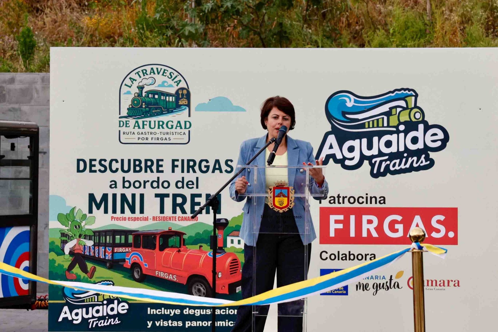 La presentación del tren de Firgas en imágenes