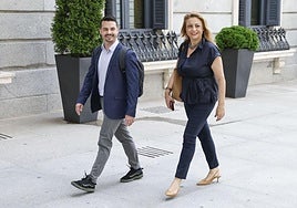 La diputada de CC, Cristina Valido, y el secretario de Organización de CC, David Toledo.