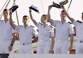 La guardamarina Leonor en enero la base naval de Las Palmas de Gran Canaria a bordo del buque escuela Juan Sebastián Elcano.