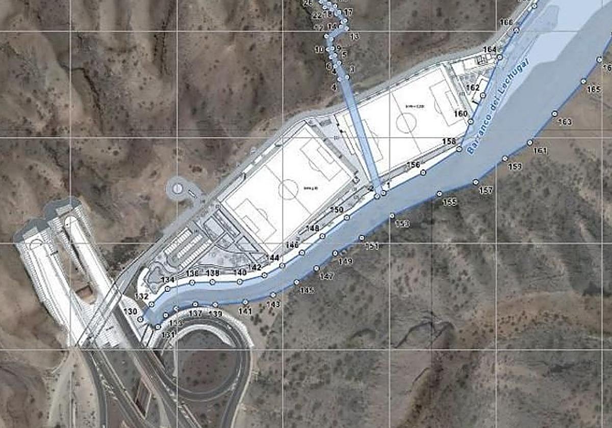 Los campos de fútbol proyectados por Anfi Tauro se situarán aguas arriba de la GC-1.