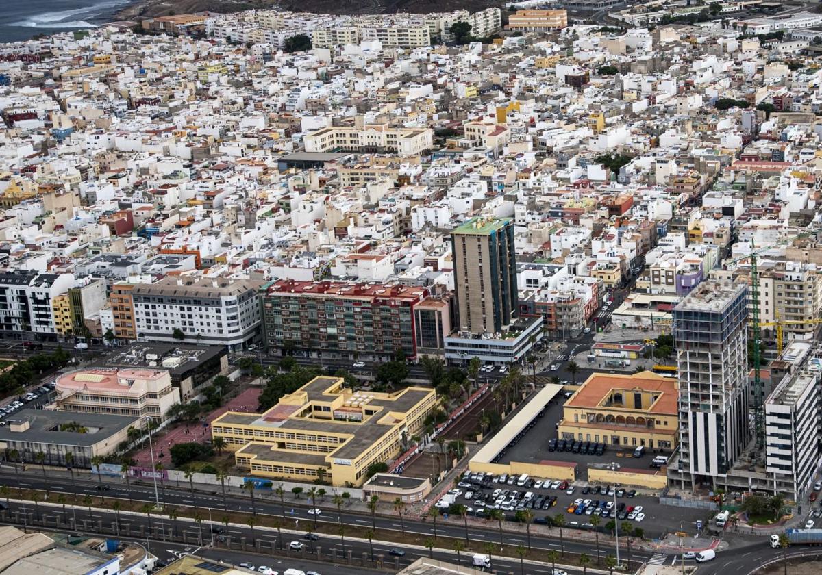 Vistas aéreas de la capital grancanaria.