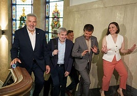 De izquierda a derecha, Lluís Serra, Fernando Clavijo, Francisco García y Migdalia Machín, este miércoles.