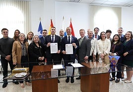 Hermanamiento de Lanzarote y San Antonio de Texas firmado semanas atrás en el Cabildo.
