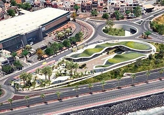 Propuesta inicial de la estación de MetroGuagua para Hoya de La Plata.