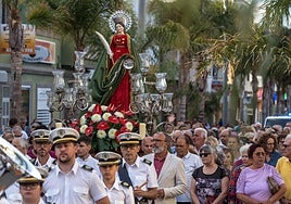 Santa Lucía, el pasado jueves, durante la procesión de despedida.
