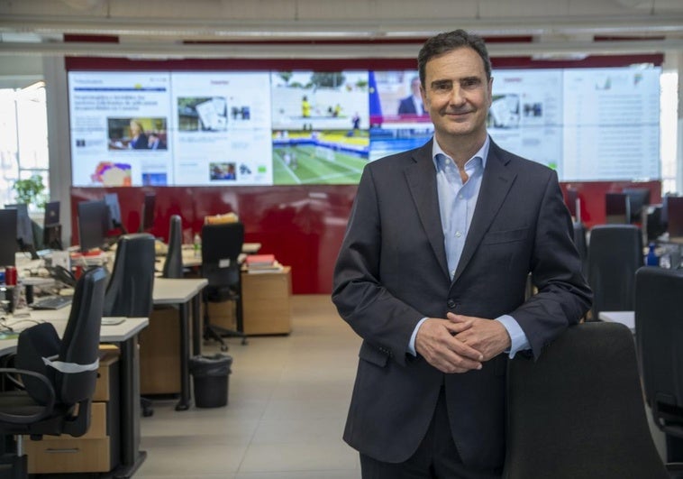 El director territorial de Endesa en Canarias, Pablo Casado, en las instalaciones de CANARIAS7 durante la entrevista.