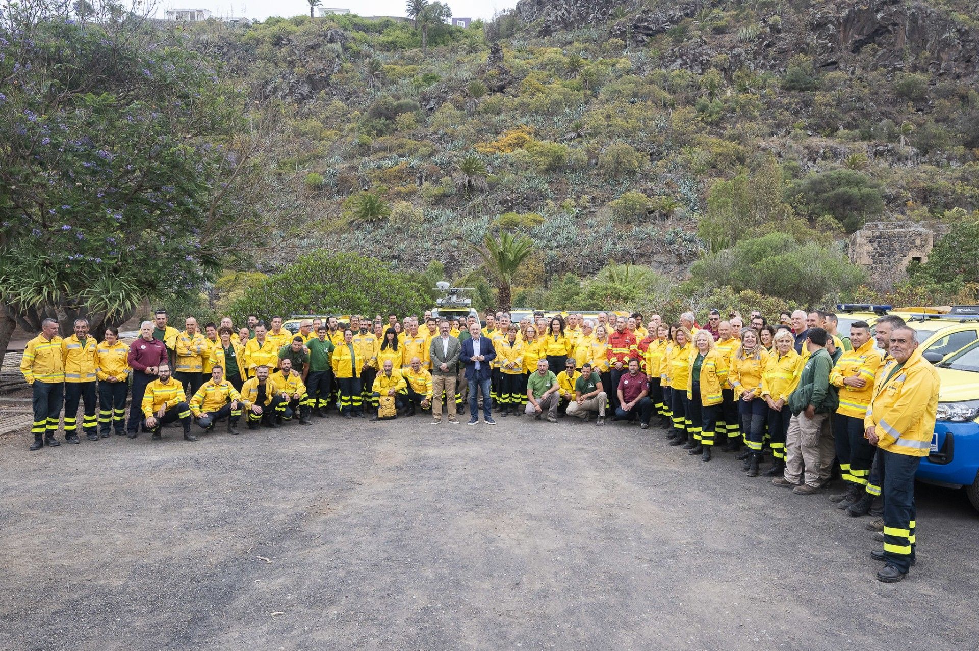 La presentación de la campaña de incendios tuvo lugar en el Jardín Canario.