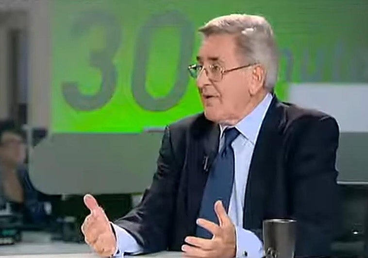 Manuel Hermoso en un programa de la Televisión Canaria.