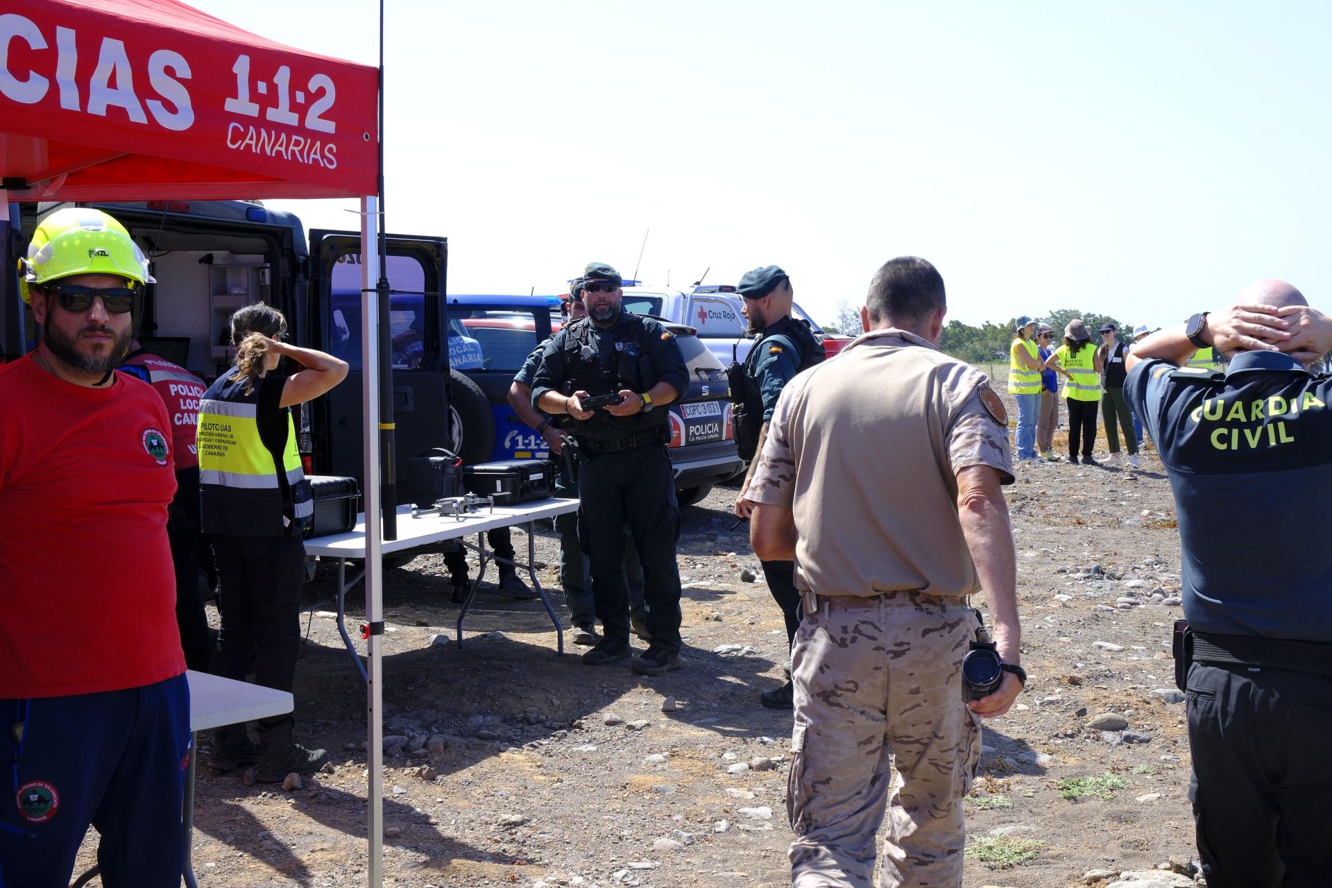 Mogán vive el simulacro de dos accidentes aéreos