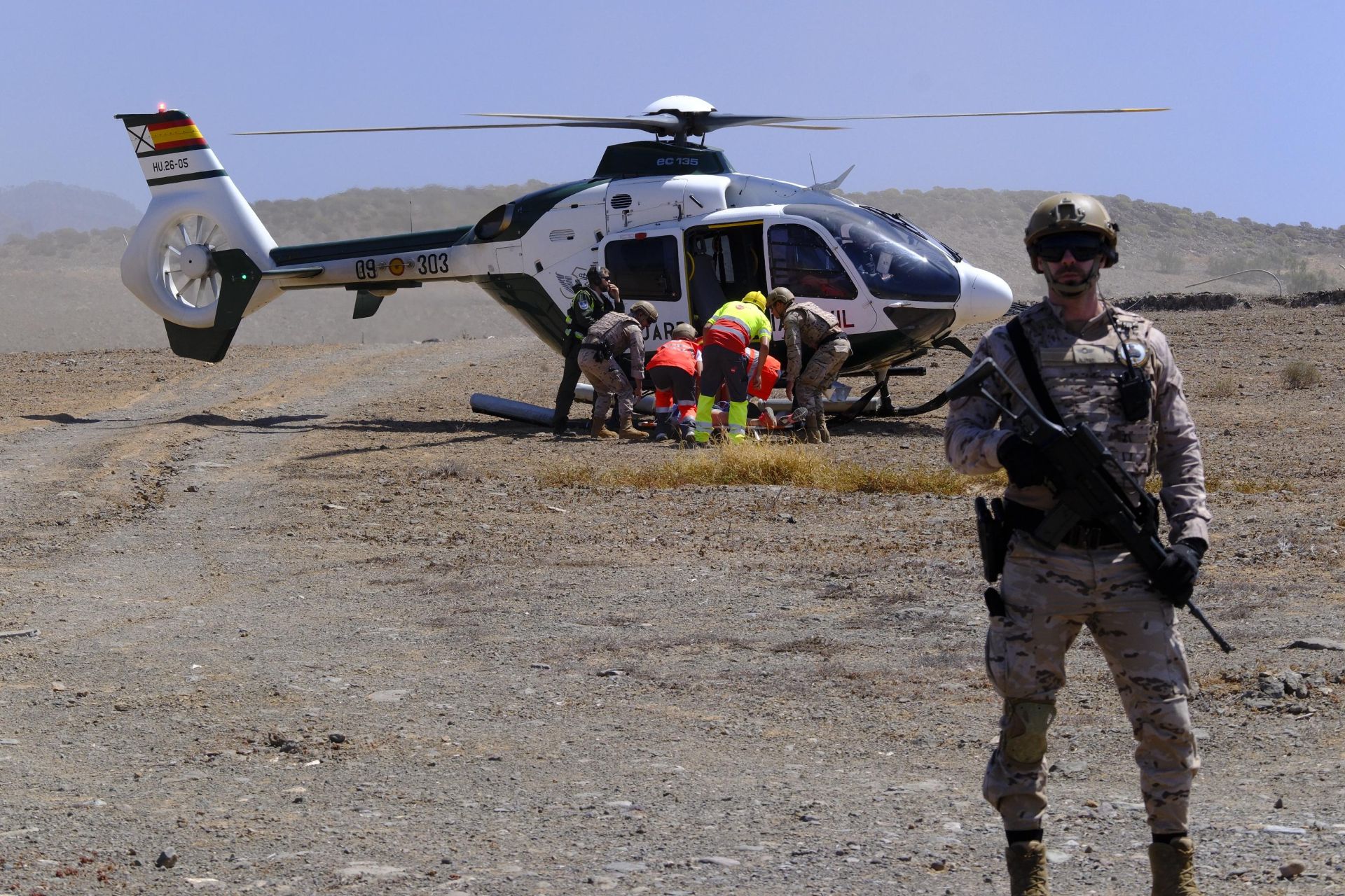 Mogán vive el simulacro de dos accidentes aéreos