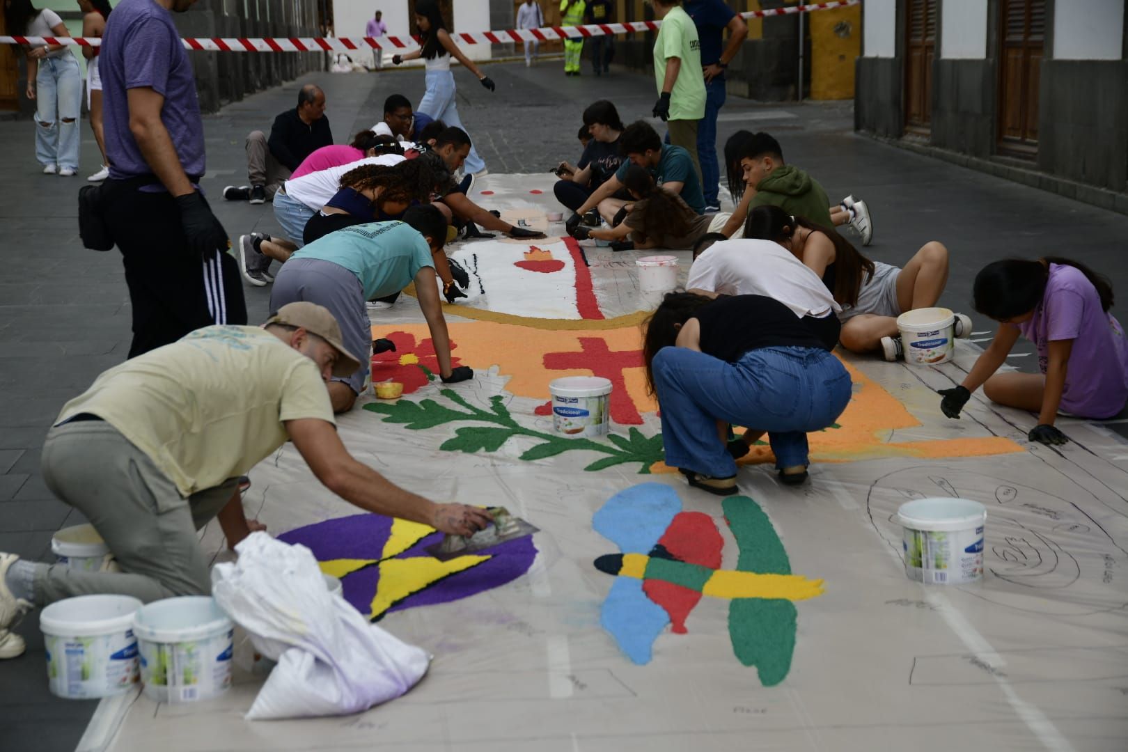 Alfombras llamativas para la celebración del corpus christi
