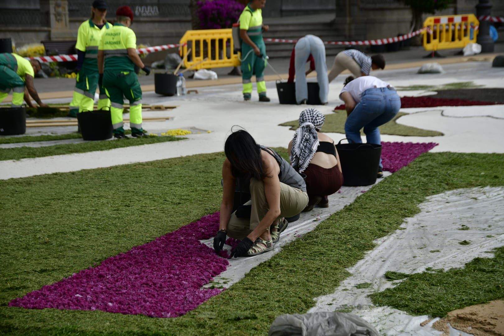 Alfombras llamativas para la celebración del corpus christi