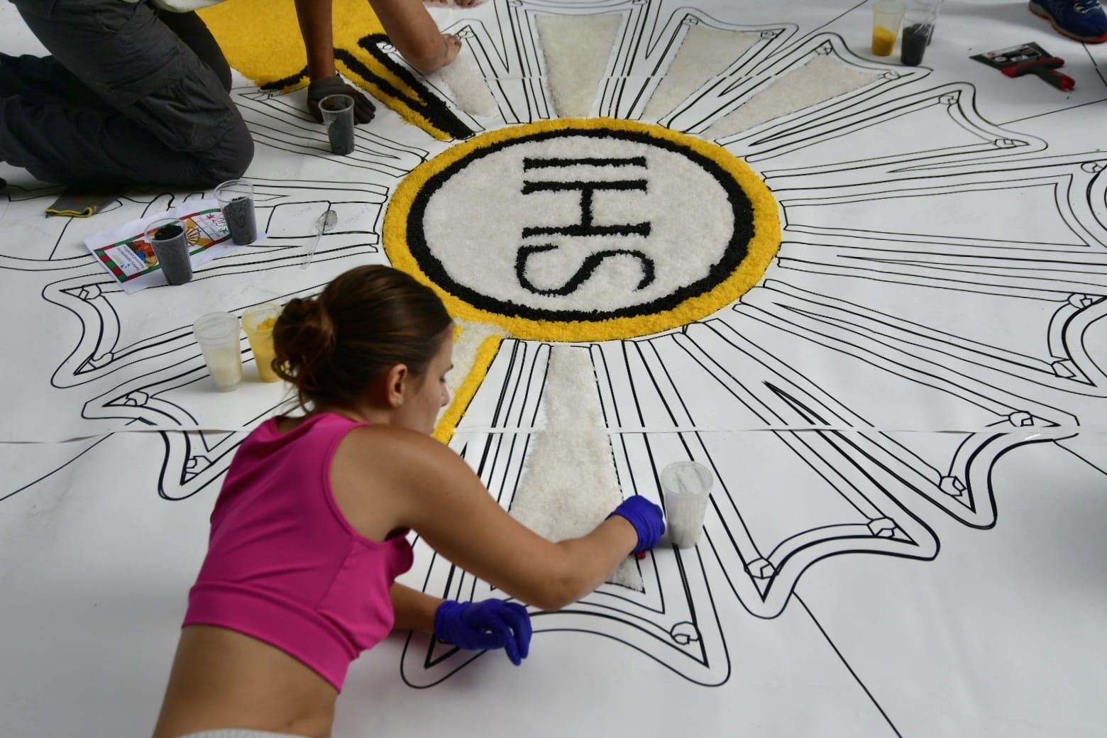 Alfombras llamativas para la celebración del corpus christi