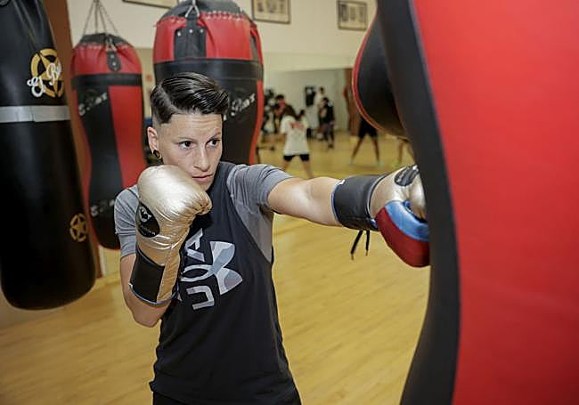 Davinia Pérez, durante un entrenamiento.
